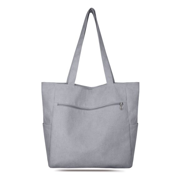 Corduroy Tote Bag With Zier, Large Shoulder Bag Hobo Handbag Tote :] - Picture 1 of 7